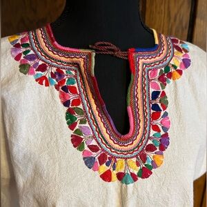 Vintage embroidered popover blouse